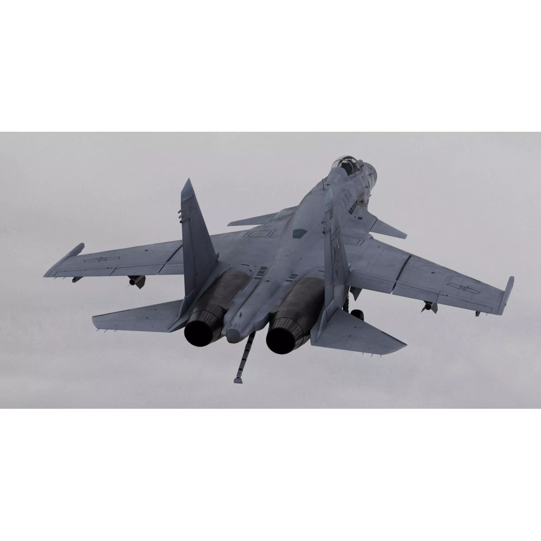 Shenyang J-15 Feisha 3D Model – PBR Aircraft Asset, FBX, Blender - View 4