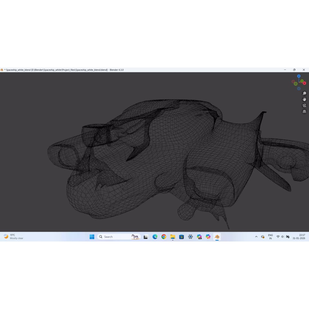 SilverComet Z7 3D Model – Low Poly Sci-Fi Starship, FBX