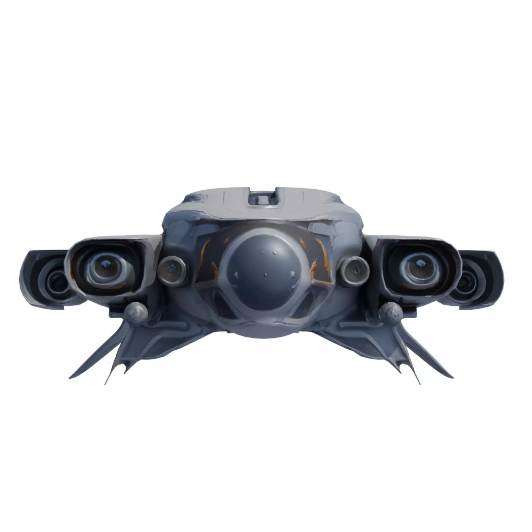 SilverComet Z7 3D Model – Low Poly Sci-Fi Starship, FBX - View 10