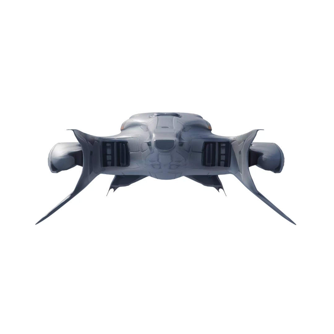 SilverComet Z7 3D Model – Low Poly Sci-Fi Starship, FBX - View 15