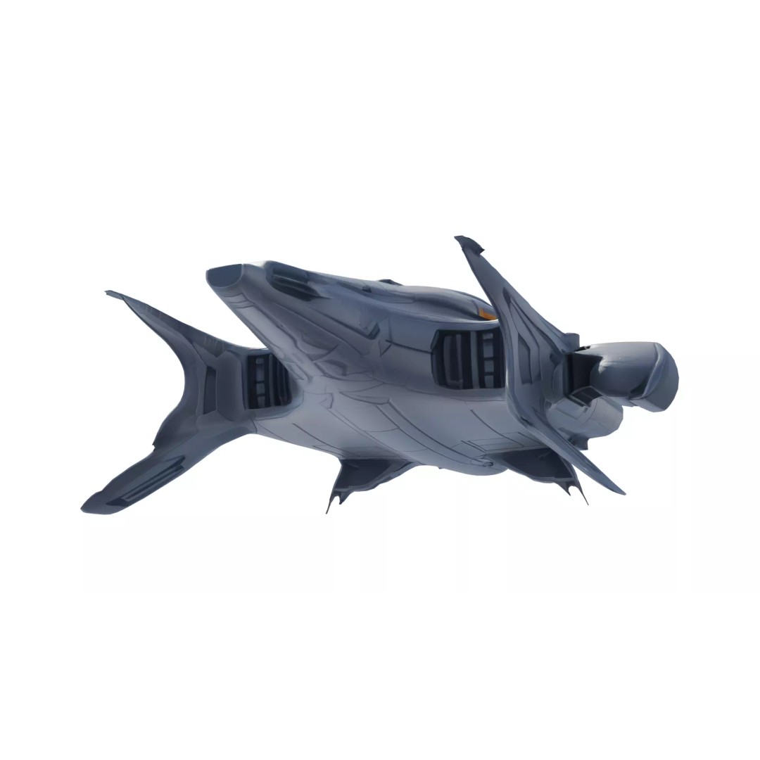 SilverComet Z7 3D Model – Low Poly Sci-Fi Starship, FBX - View 16