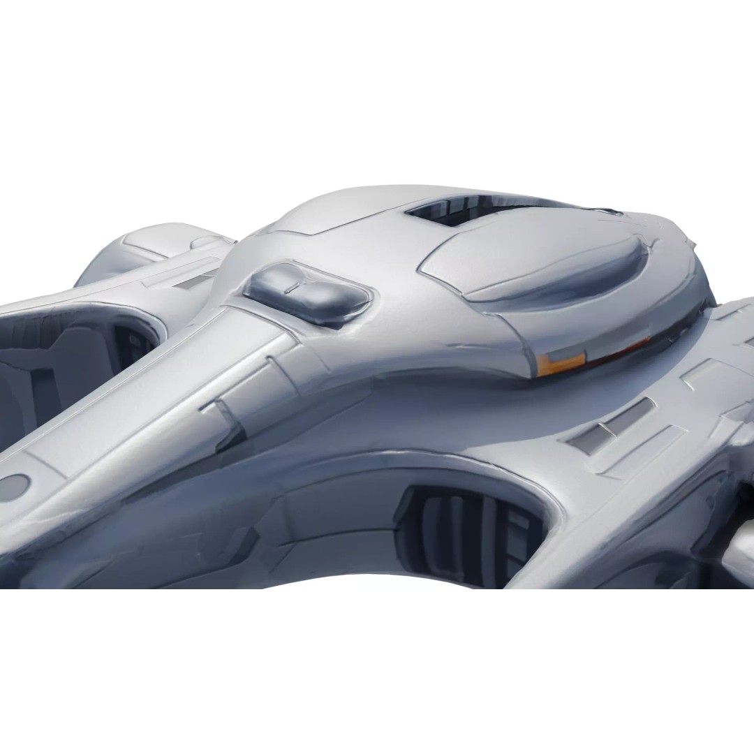 SilverComet Z7 3D Model – Low Poly Sci-Fi Starship, FBX - View 4