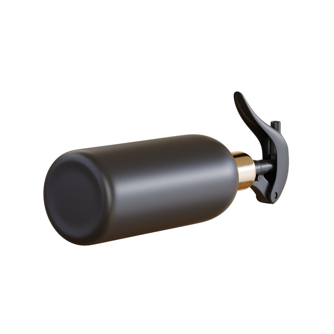 Black Spray Bottle 3D Model – PBR Textured, FBX Format - View 12