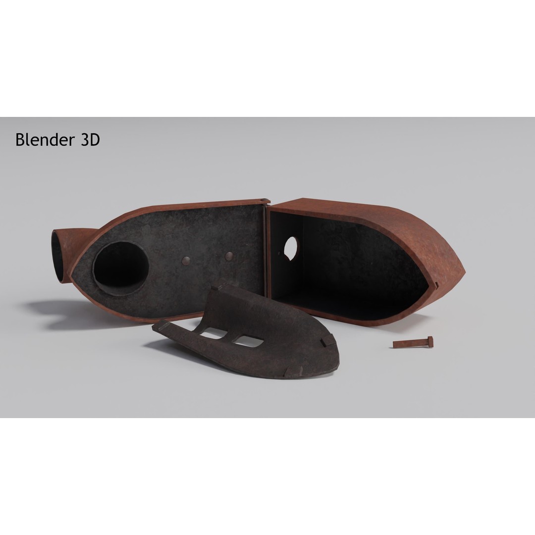 Charcoal Clothes Iron 3D Model – Vintage Low Poly PBR Asset for Games - View 11