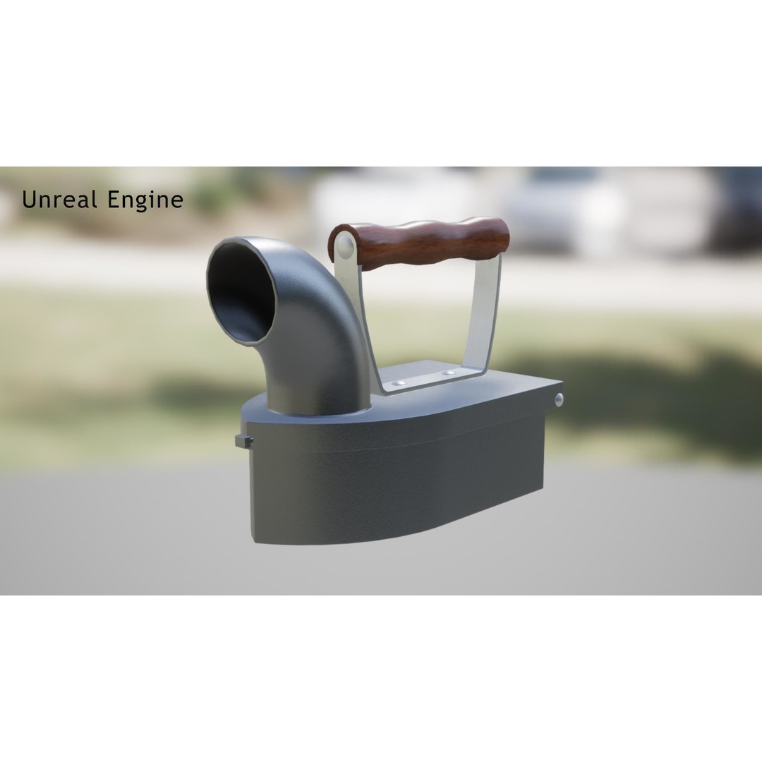 Charcoal Clothes Iron 3D Model – Vintage Low Poly PBR Asset for Games - View 22