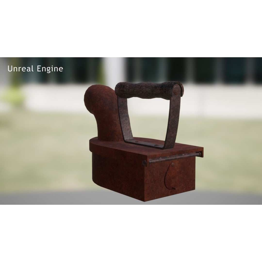 Charcoal Clothes Iron 3D Model – Vintage Low Poly PBR Asset for Games - View 26