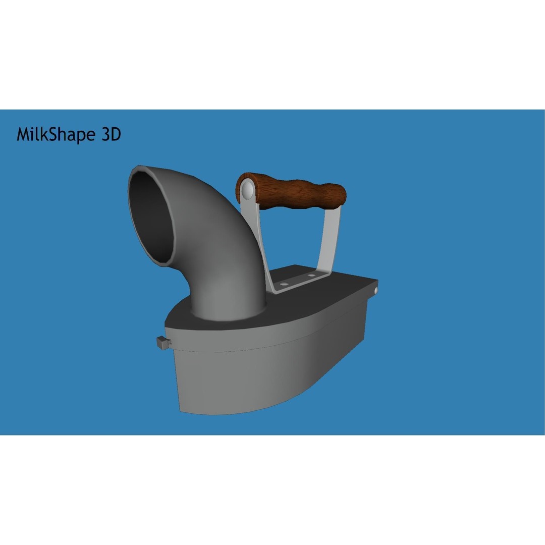 Charcoal Clothes Iron 3D Model – Vintage Low Poly PBR Asset for Games - View 28