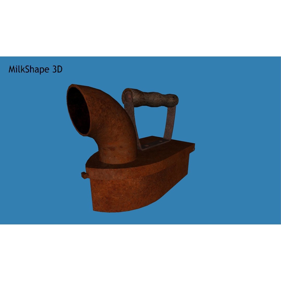 Charcoal Clothes Iron 3D Model – Vintage Low Poly PBR Asset for Games - View 29