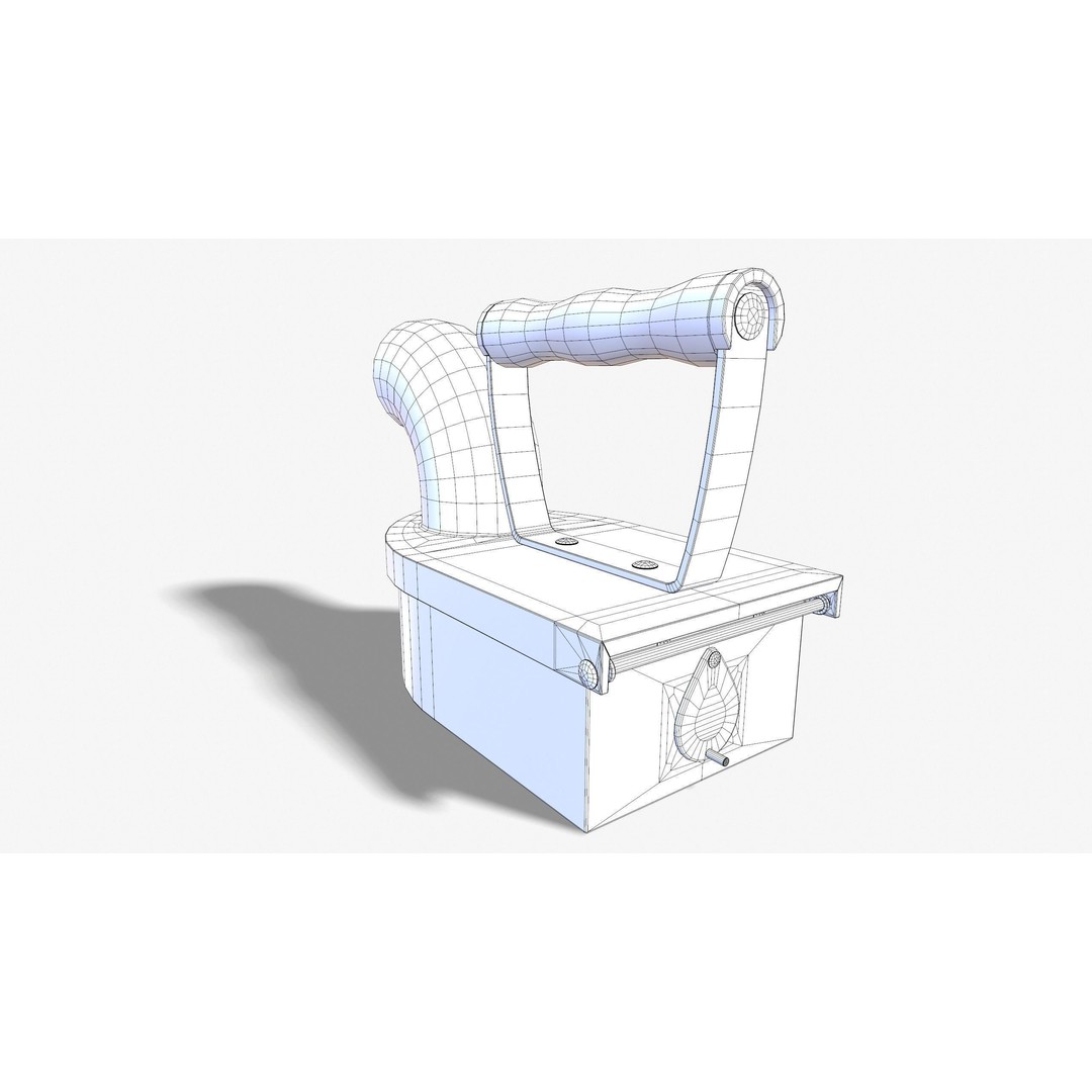 Charcoal Clothes Iron 3D Model – Vintage Low Poly PBR Asset for Games - View 31
