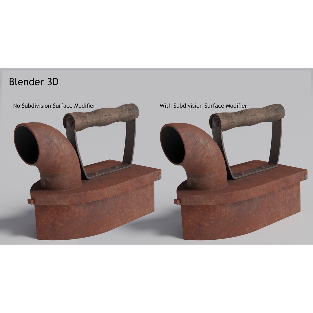 Charcoal Clothes Iron 3D Model – Vintage Low Poly PBR Asset for Games - View 9