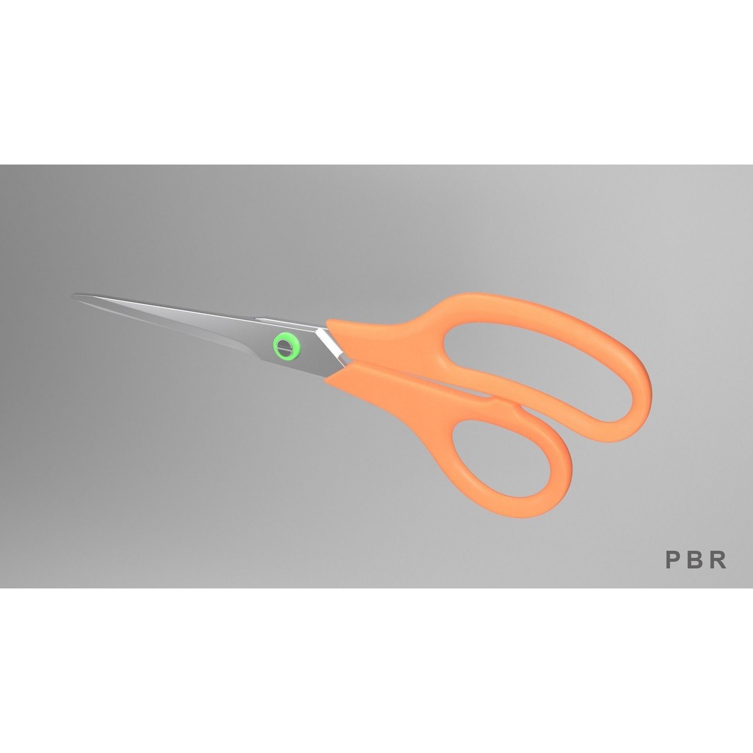 Realistic Scissors 3D Model – PBR Textures, FBX & OBJ Formats - View 6