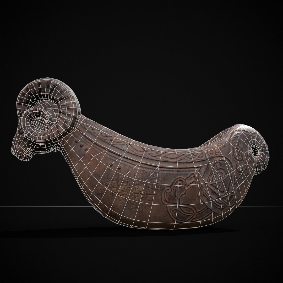 Ram Drinking Vessel 3D Model – Low Poly PBR Asset, FBX & OBJ Formats - View 10