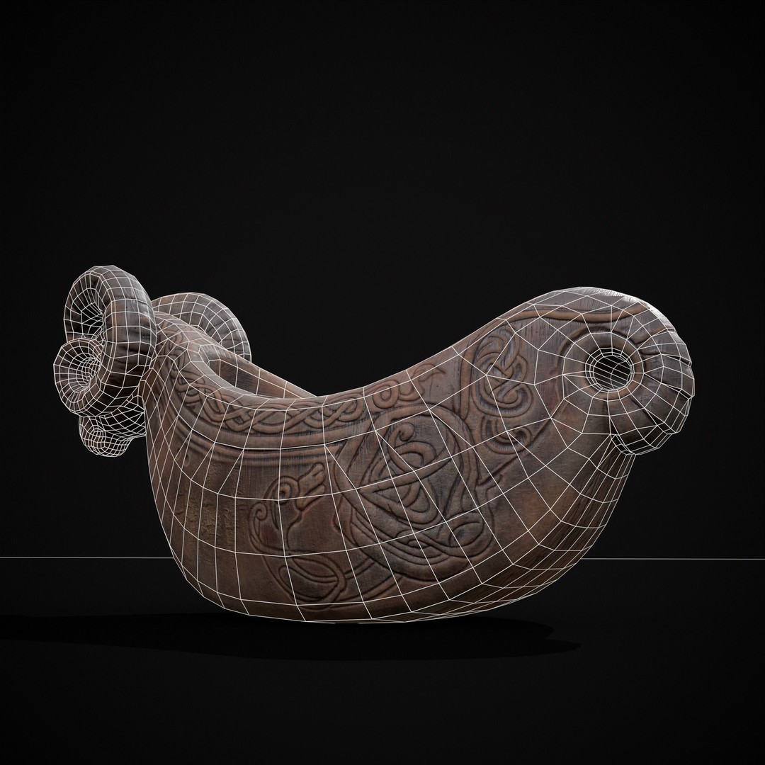 Ram Drinking Vessel 3D Model – Low Poly PBR Asset, FBX & OBJ Formats - View 12
