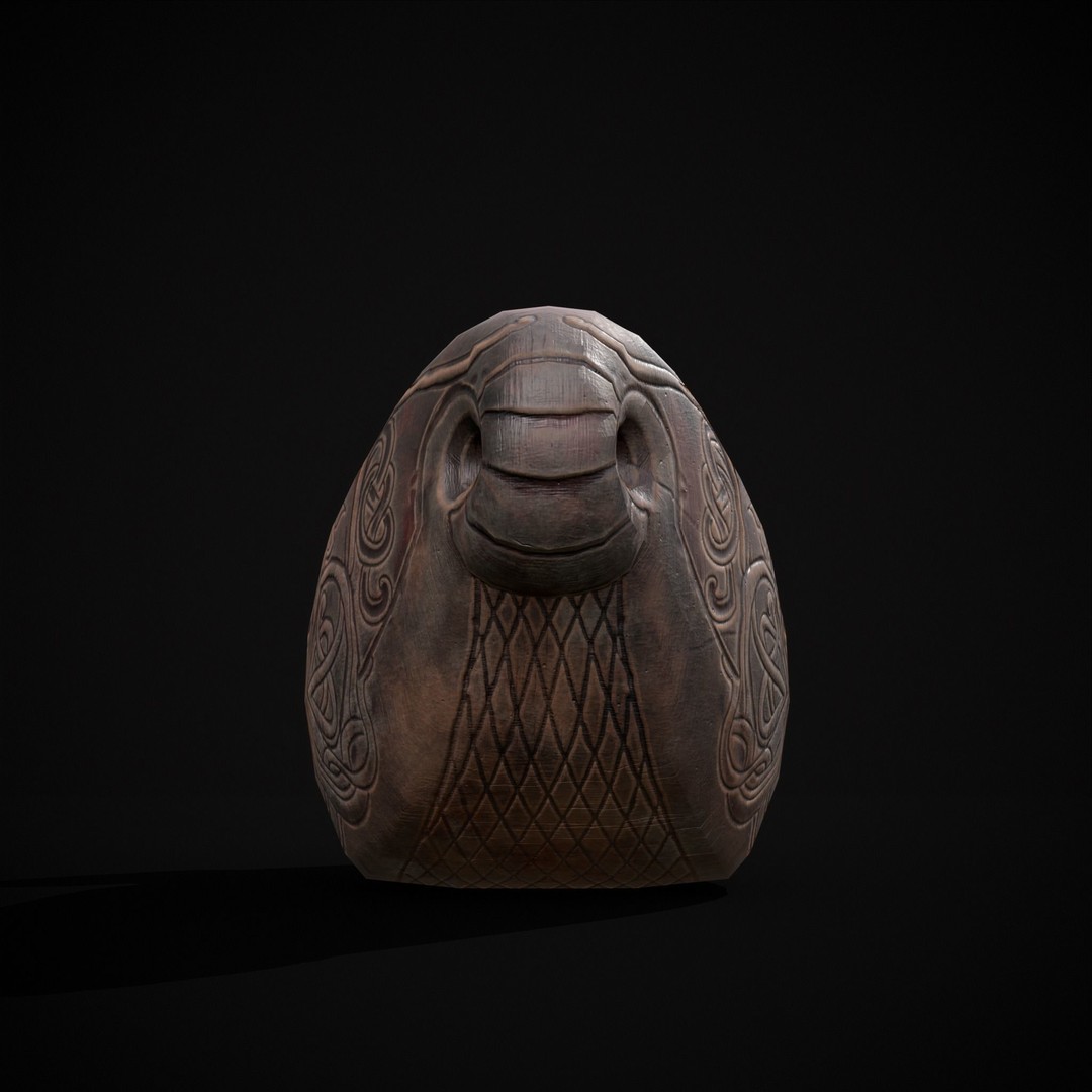 Ram Drinking Vessel 3D Model – Low Poly PBR Asset, FBX & OBJ Formats - View 13