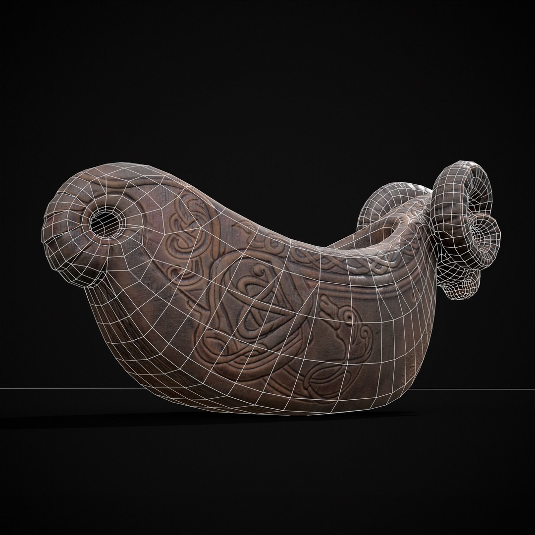 Ram Drinking Vessel 3D Model – Low Poly PBR Asset, FBX & OBJ Formats - View 16