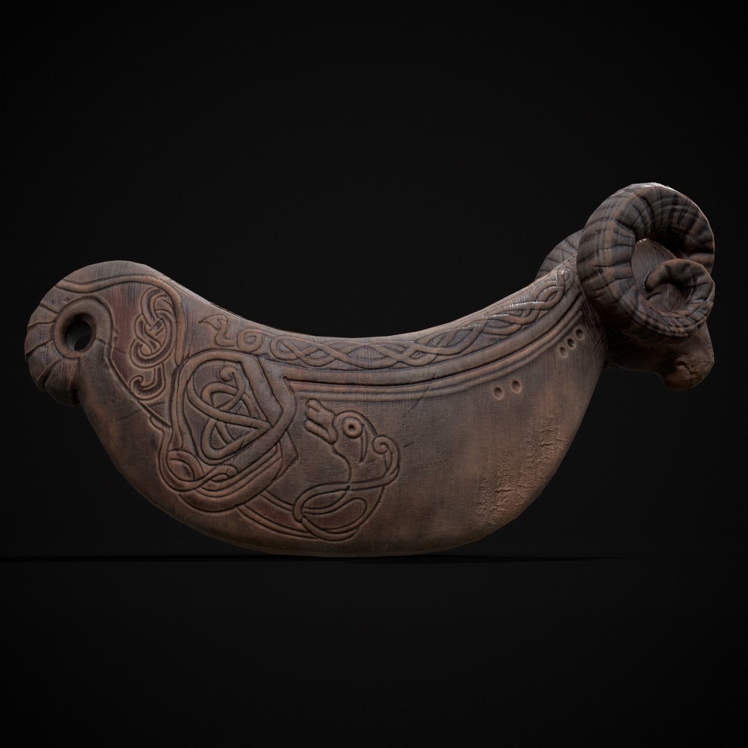 Ram Drinking Vessel 3D Model – Low Poly PBR Asset, FBX & OBJ Formats - View 17