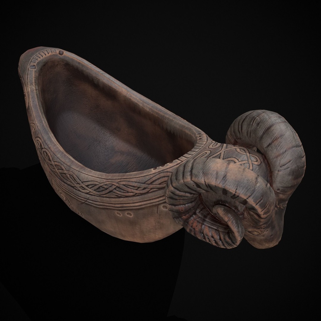 Ram Drinking Vessel 3D Model – Low Poly PBR Asset, FBX & OBJ Formats - View 19