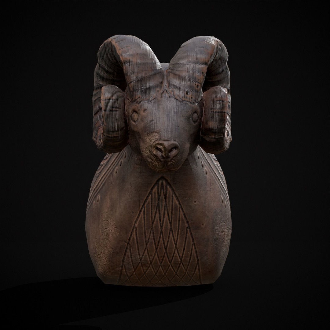 Ram Drinking Vessel 3D Model – Low Poly PBR Asset, FBX & OBJ Formats - View 5