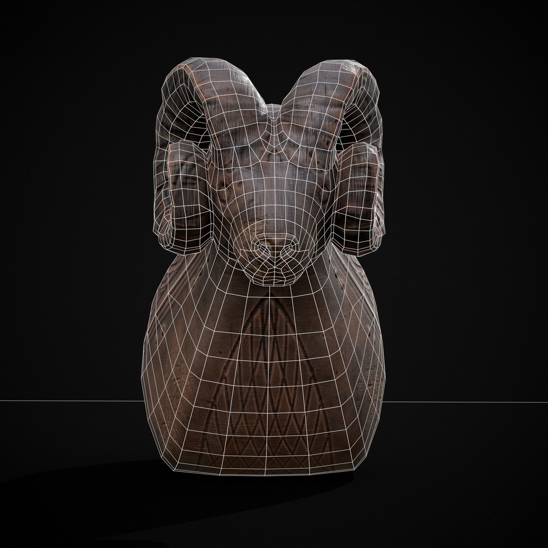 Ram Drinking Vessel 3D Model – Low Poly PBR Asset, FBX & OBJ Formats - View 6