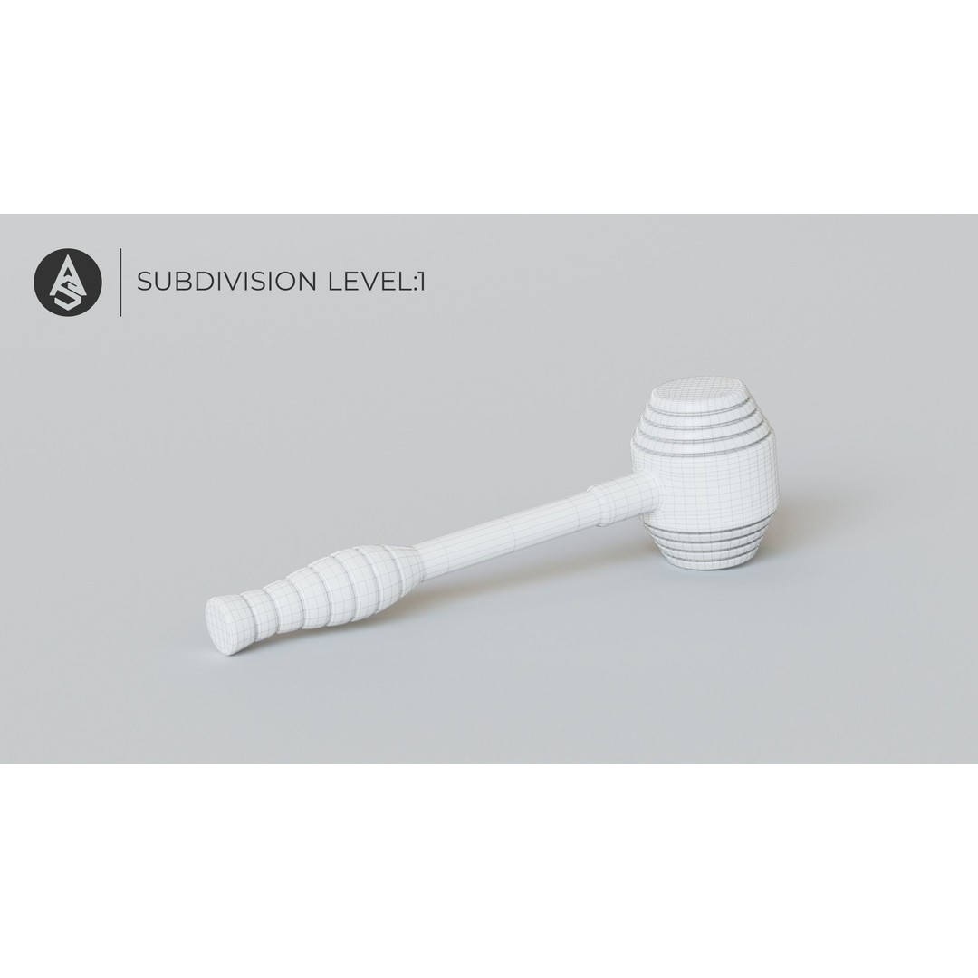 Rubber Coated Hammer 3D Model – High Poly PBR Game Asset, FBX, OBJ - View 10