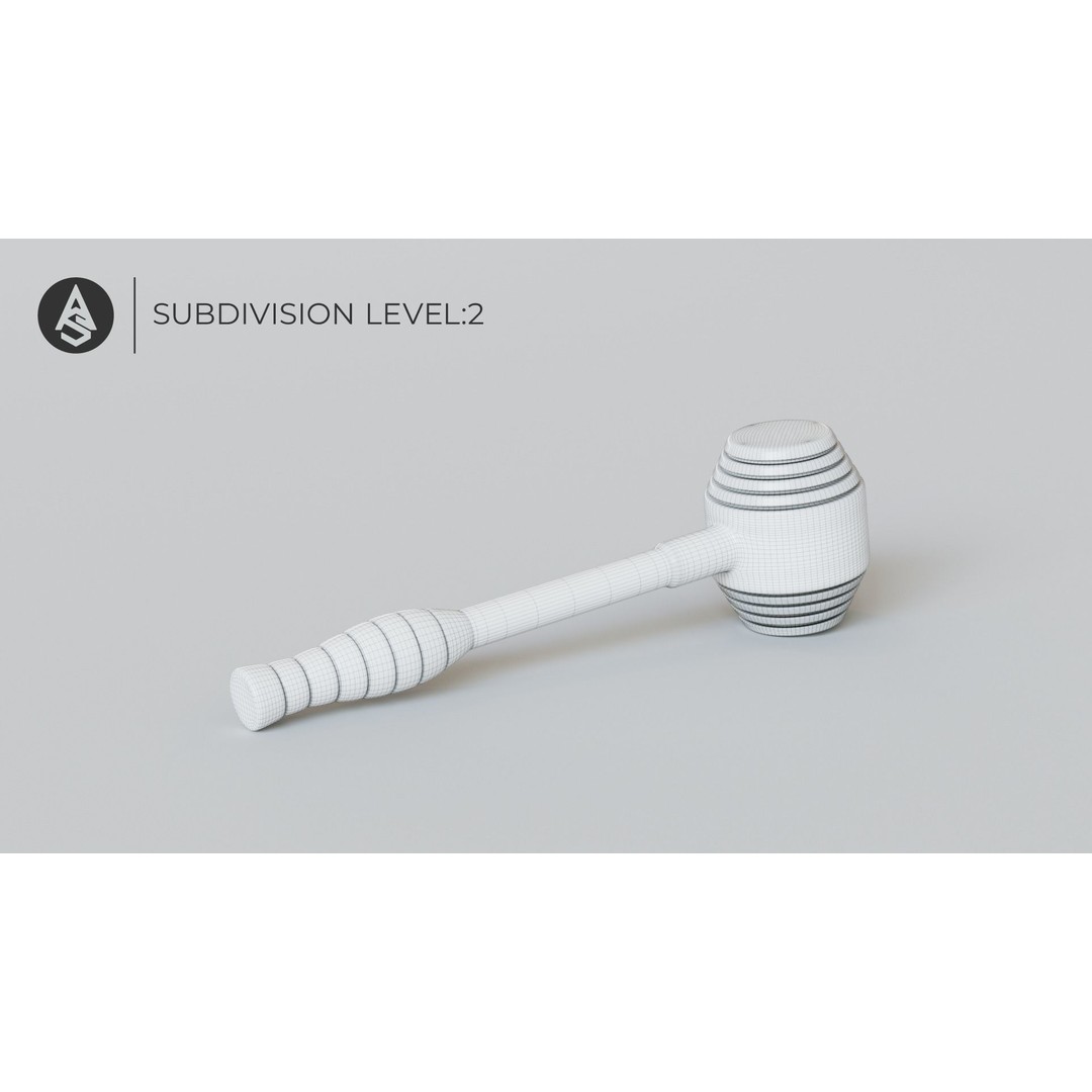 Rubber Coated Hammer 3D Model – High Poly PBR Game Asset, FBX, OBJ - View 9