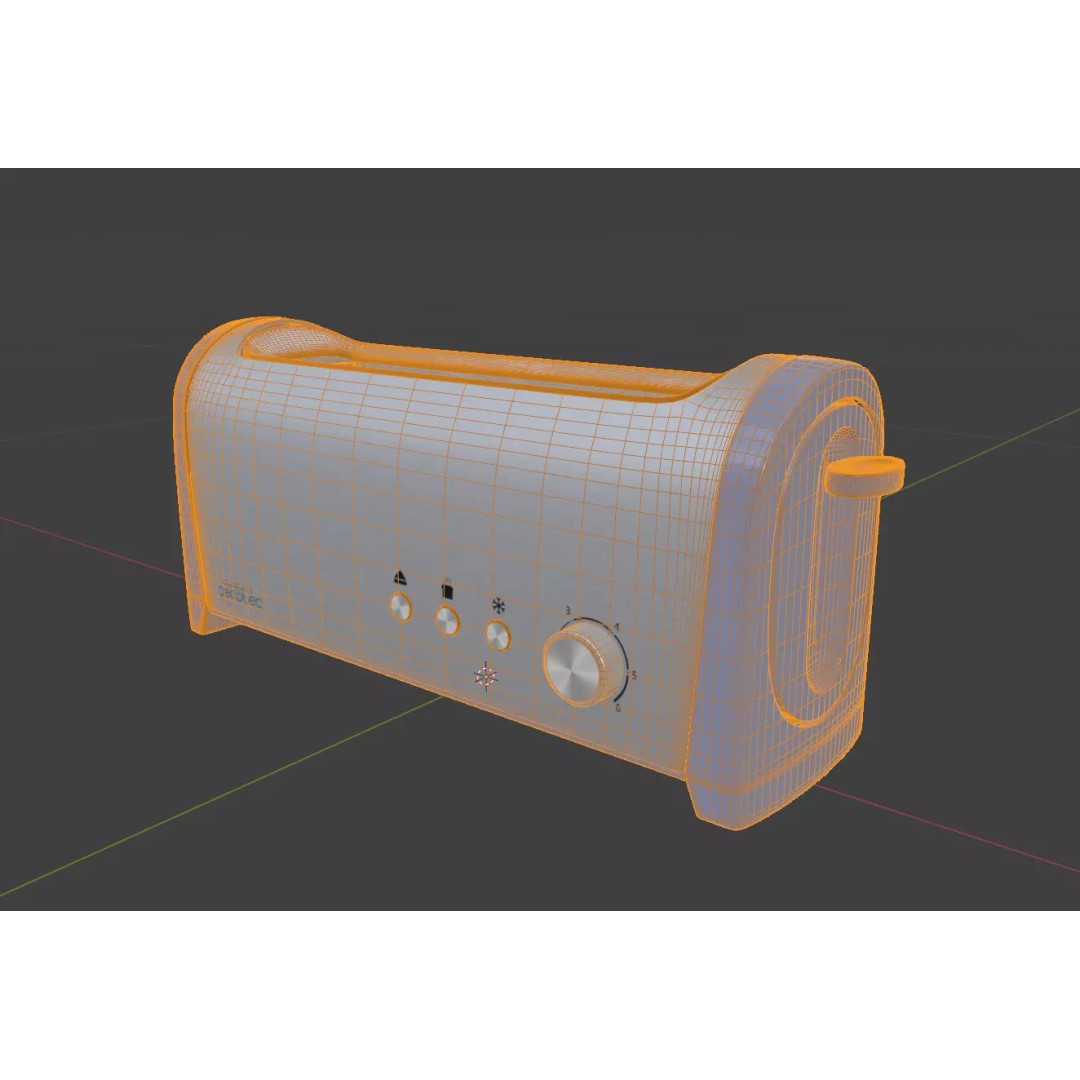 Toaster 3D Model – Realistic Low-Poly Kitchen Appliance, FBX, PBR - View 3