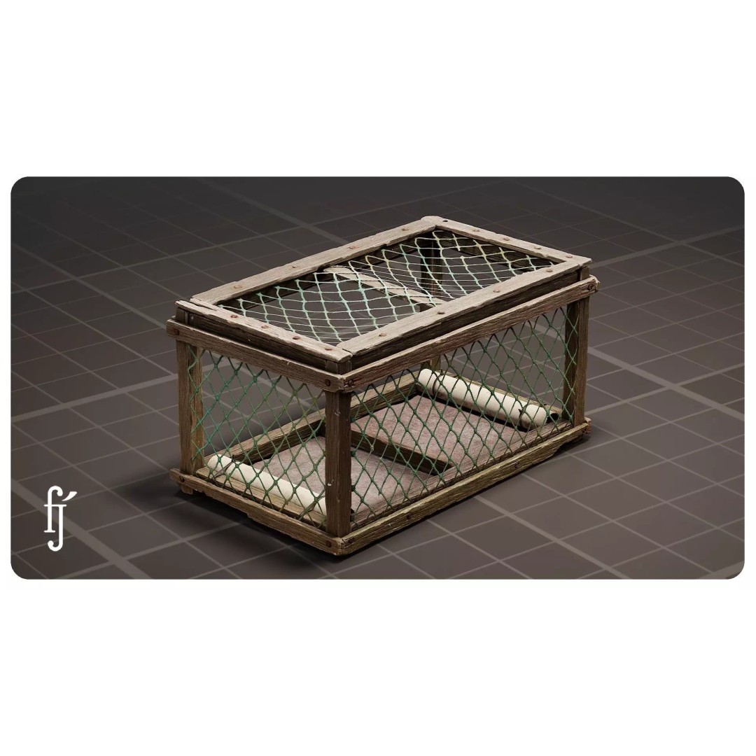Fishing Crab Trap 3D Model – High Poly Nautical Container, FBX & OBJ - View 4