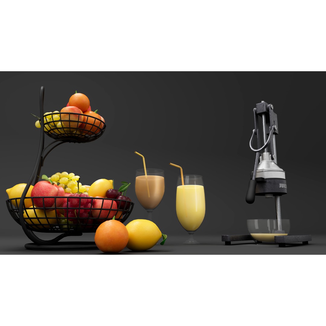 Juicer 3D Model – PBR Textured, FBX Format for Games - View 3