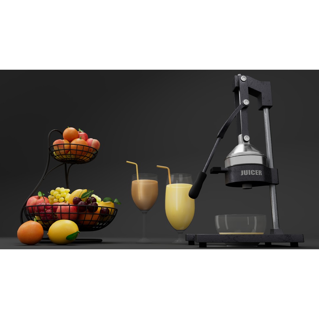 Juicer 3D Model – PBR Textured, FBX Format for Games - View 4