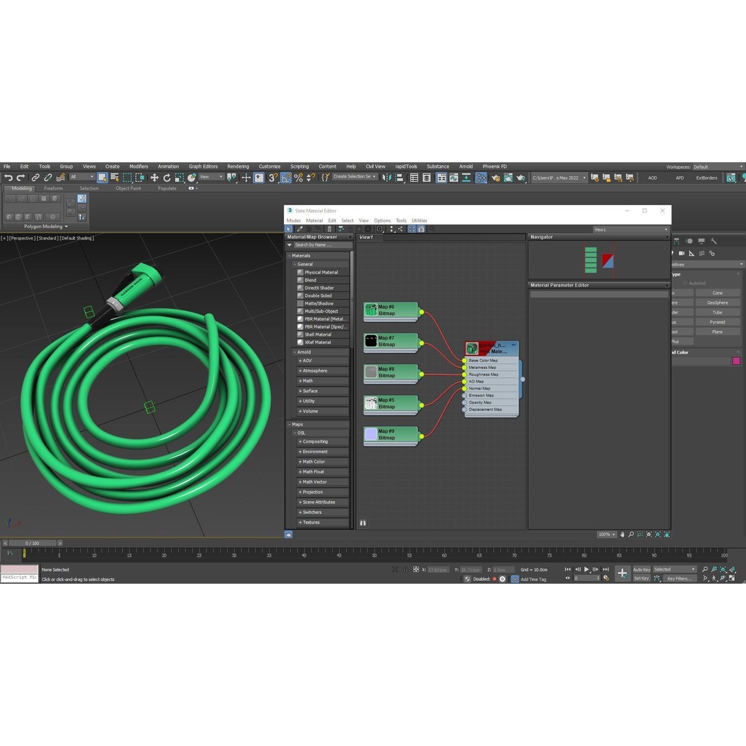Garden Hose 3D Model – Low Poly PBR Asset, FBX, OBJ, Blender