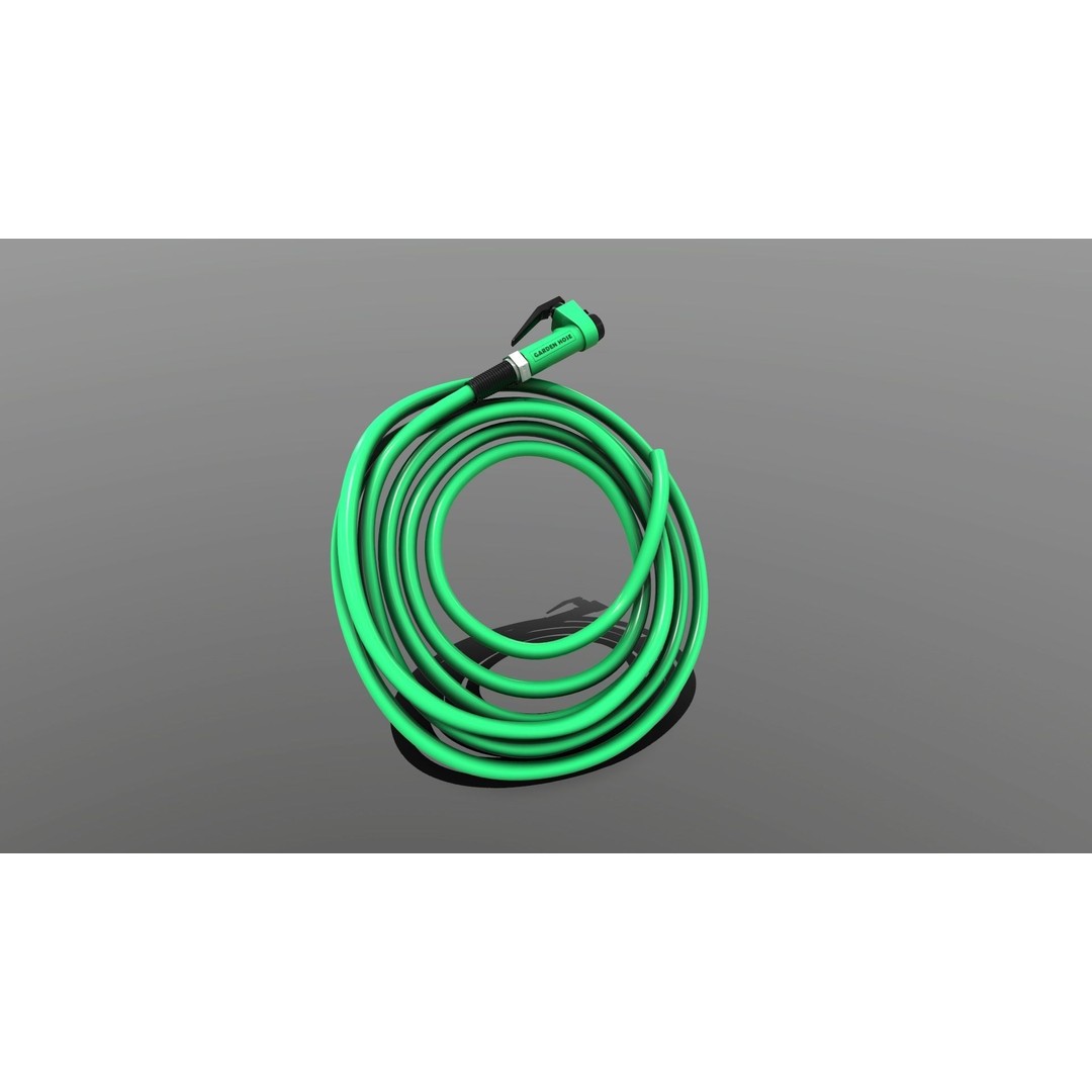 Garden Hose 3D Model – Low Poly PBR Asset, FBX, OBJ, Blender - View 3