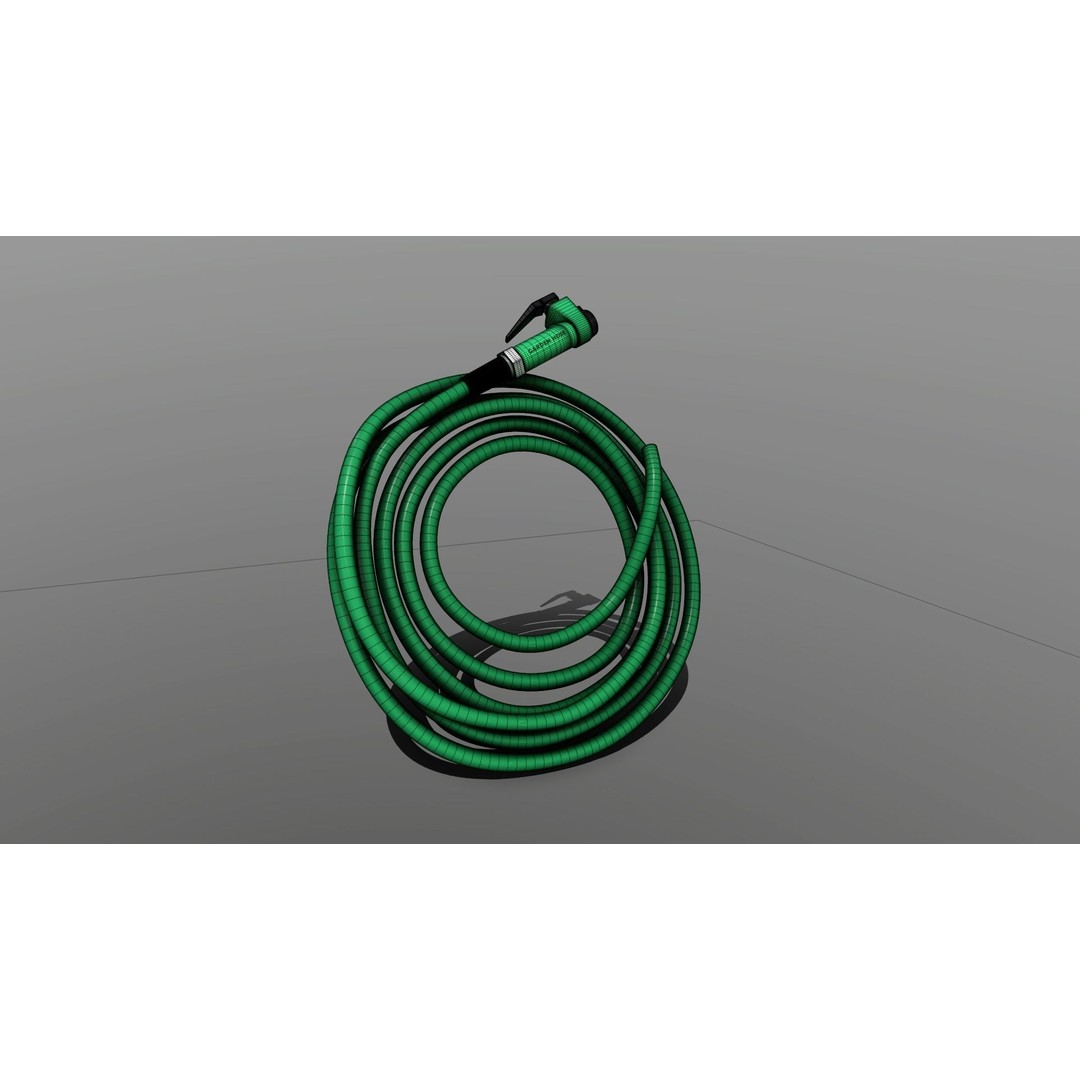 Garden Hose 3D Model – Low Poly PBR Asset, FBX, OBJ, Blender - View 4