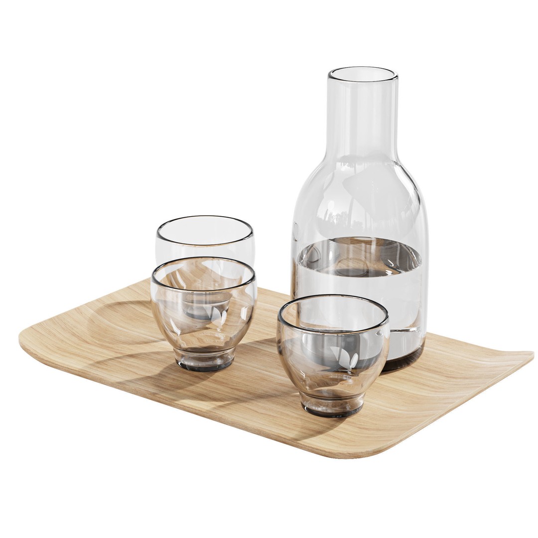 Dishes Tableware Set 3D Model – High Poly Kitchenware, FBX, OBJ - View 4