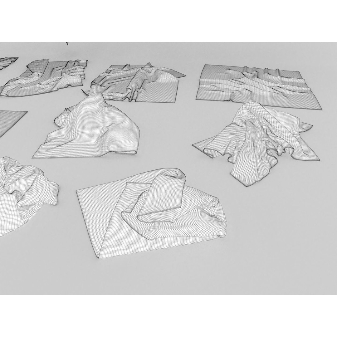 Towel Collection 3D Model – Various Styles, FBX & OBJ Formats