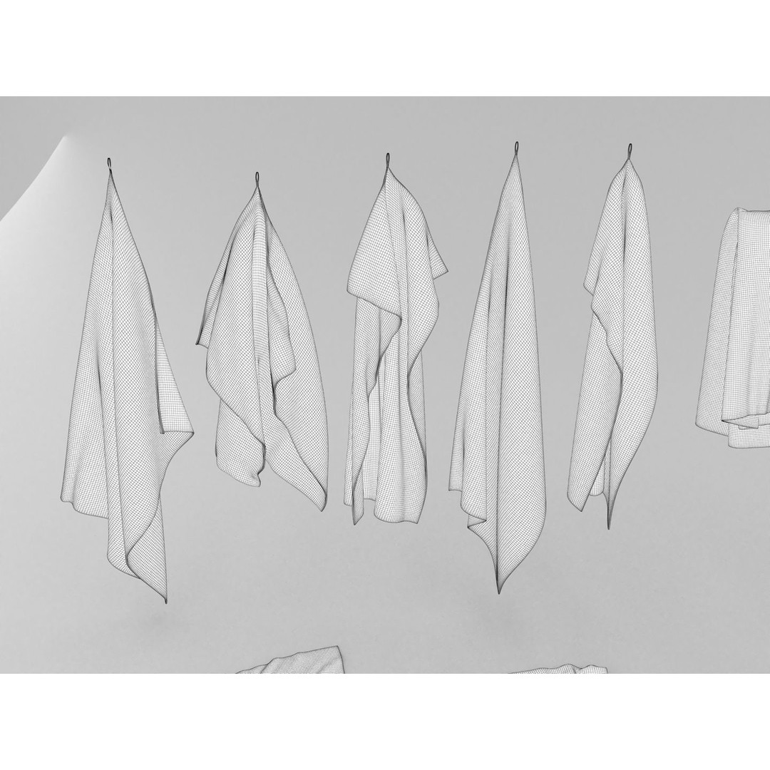Towel Collection 3D Model – Various Styles, FBX & OBJ Formats - View 15