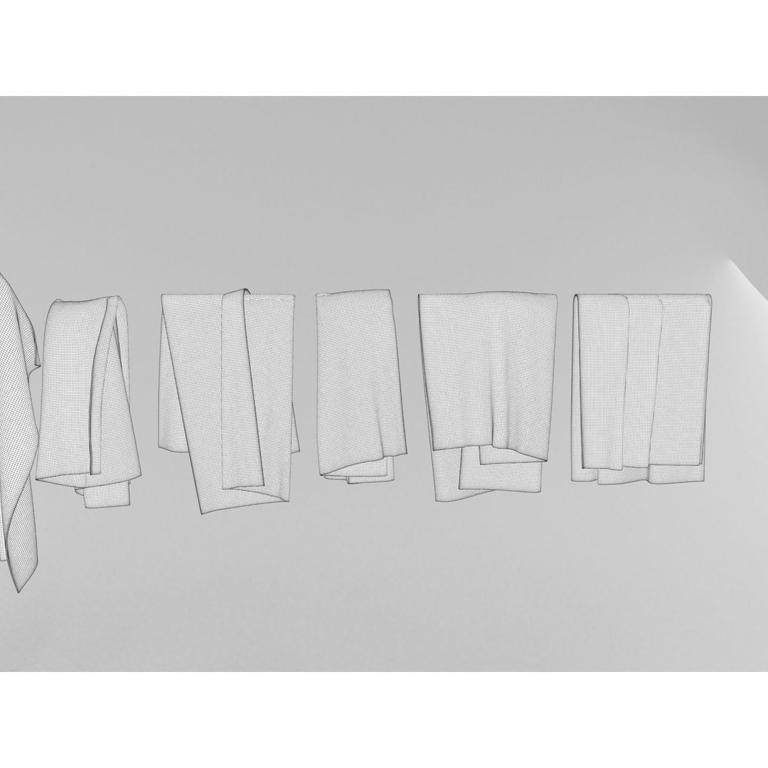 Towel Collection 3D Model – Various Styles, FBX & OBJ Formats - View 16