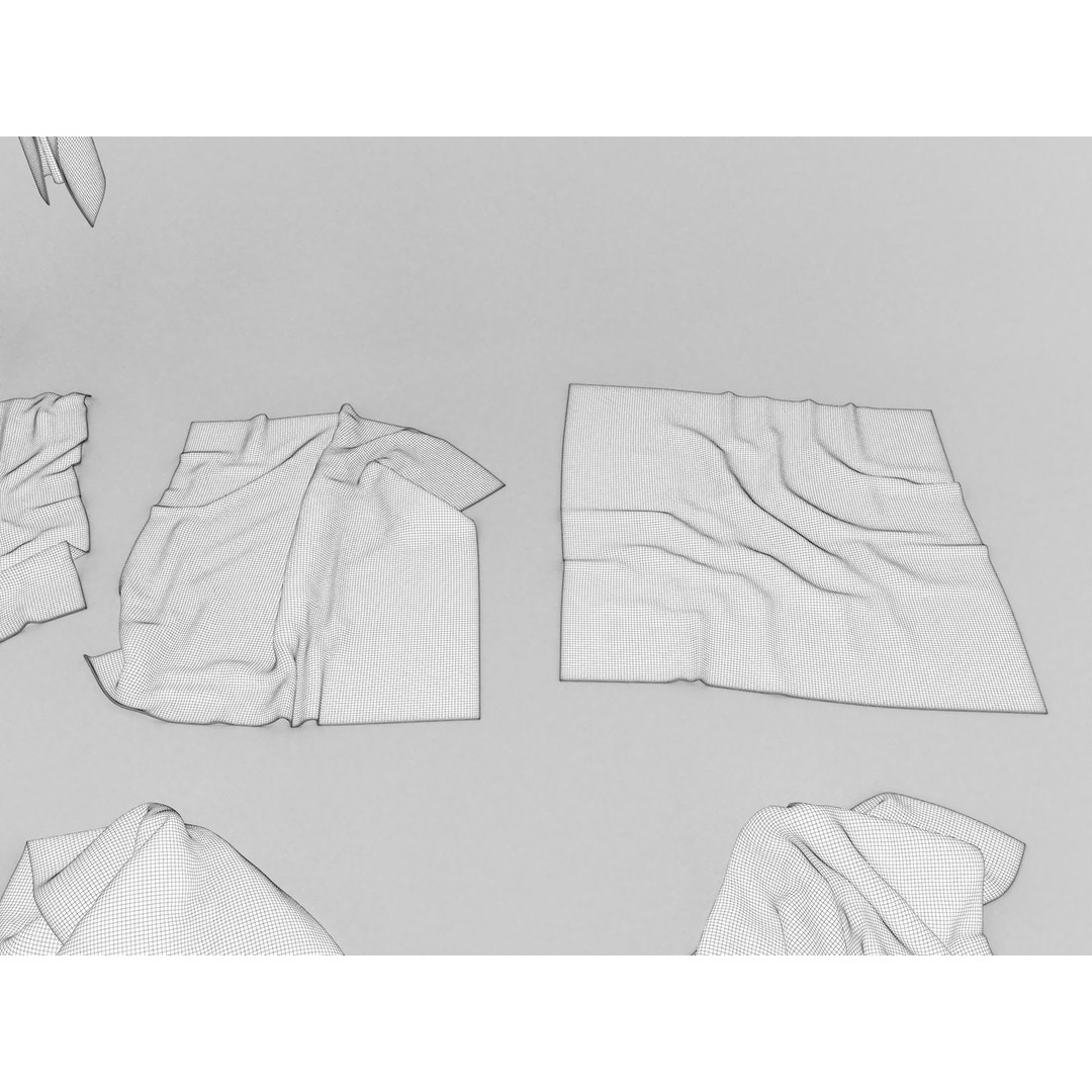 Towel Collection 3D Model – Various Styles, FBX & OBJ Formats - View 18