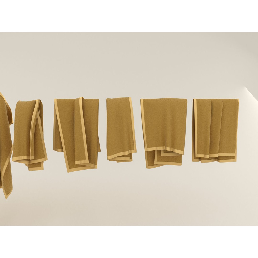 Towel Collection 3D Model – Various Styles, FBX & OBJ Formats - View 6
