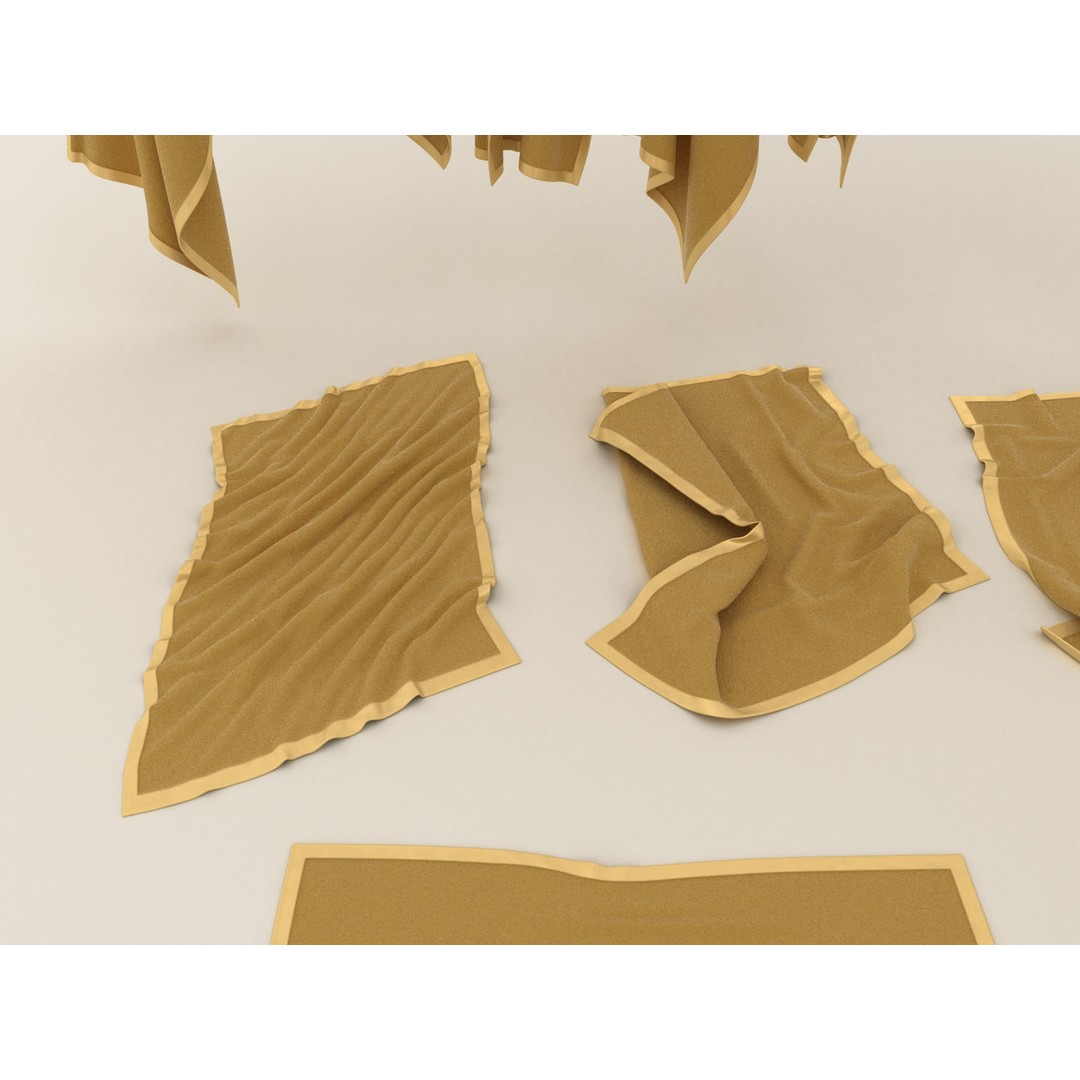 Towel Collection 3D Model – Various Styles, FBX & OBJ Formats - View 7