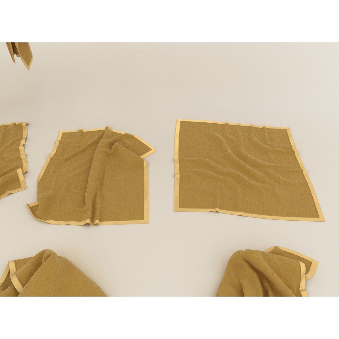 Towel Collection 3D Model – Various Styles, FBX & OBJ Formats - View 8