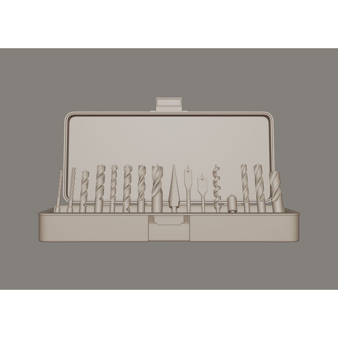 Drill Bits 3D Model – Versatile Set for Wood and Metal, FBX - View 10