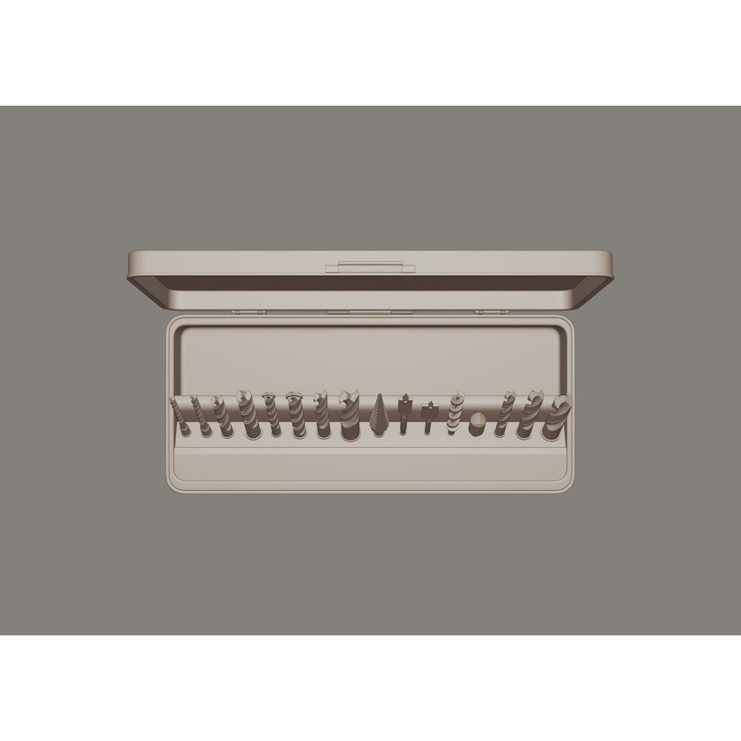 Drill Bits 3D Model – Versatile Set for Wood and Metal, FBX - View 15