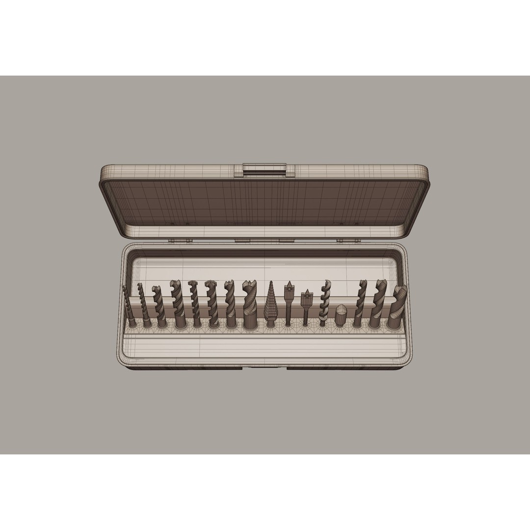 Drill Bits 3D Model – Versatile Set for Wood and Metal, FBX - View 17
