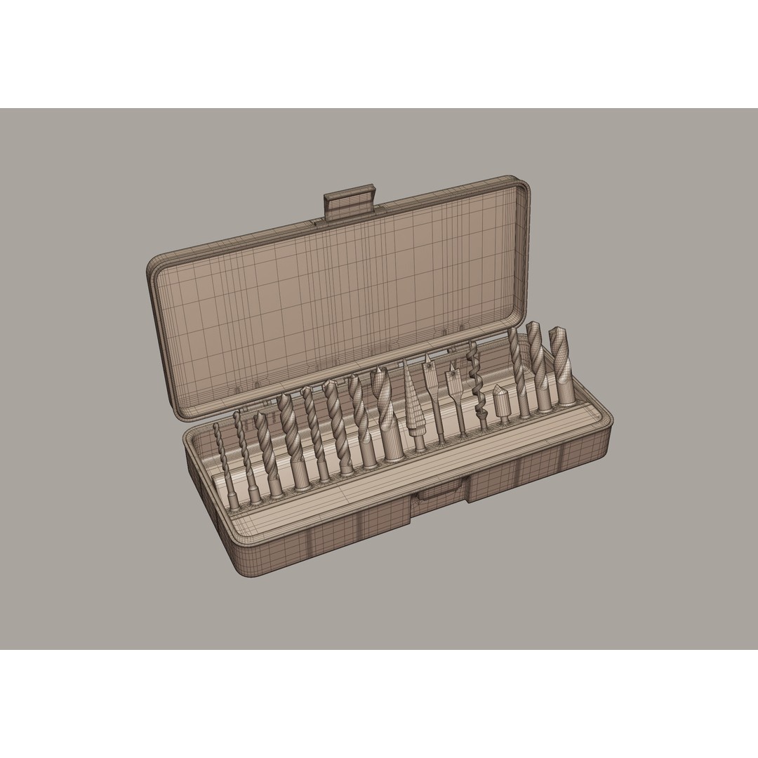 Drill Bits 3D Model – Versatile Set for Wood and Metal, FBX - View 18