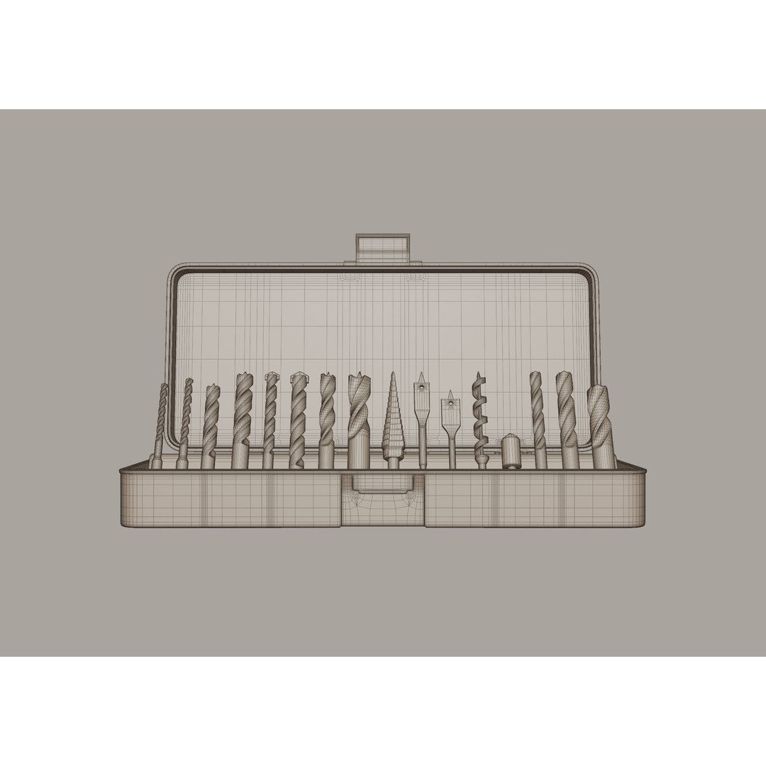 Drill Bits 3D Model – Versatile Set for Wood and Metal, FBX - View 19