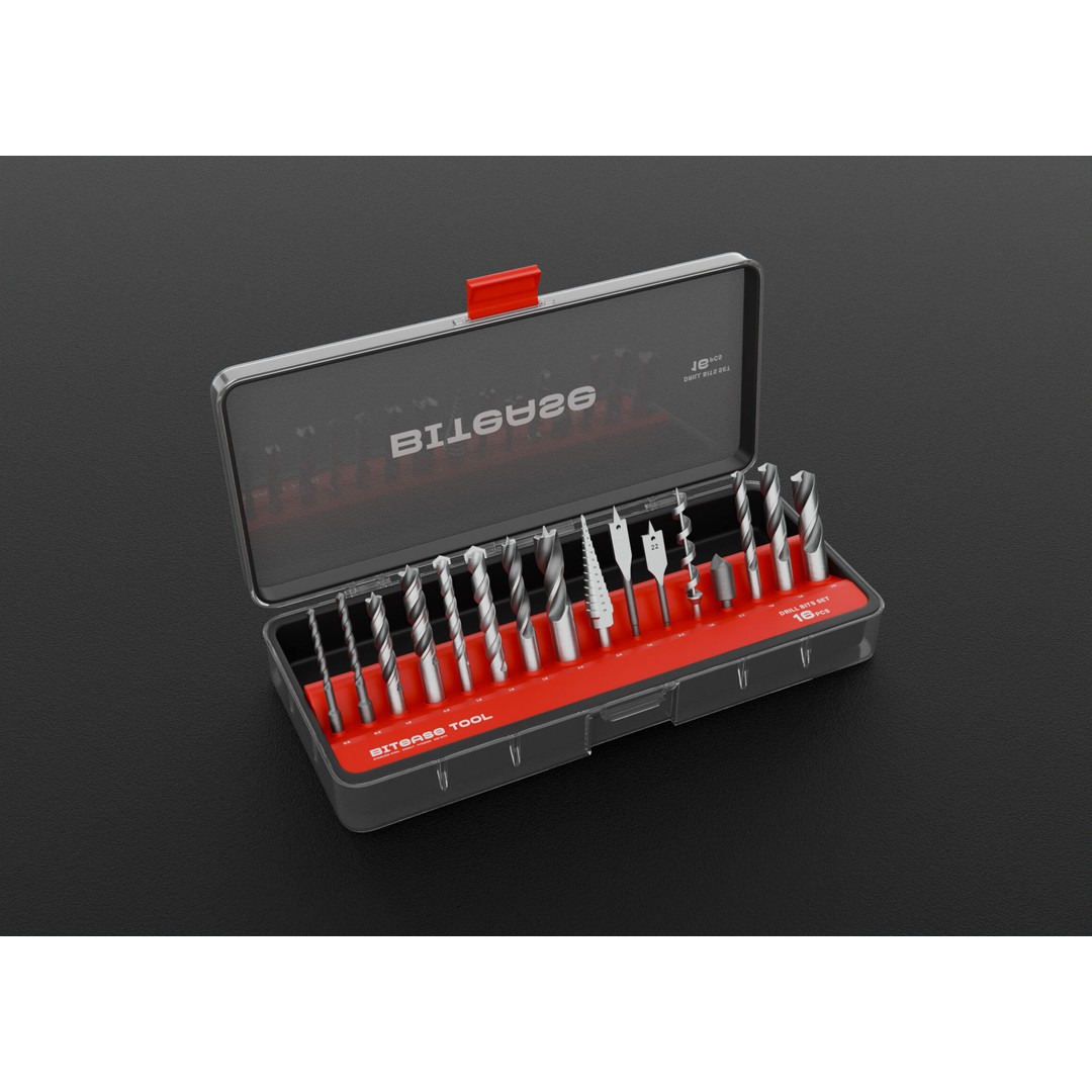 Drill Bits 3D Model – Versatile Set for Wood and Metal, FBX - View 5