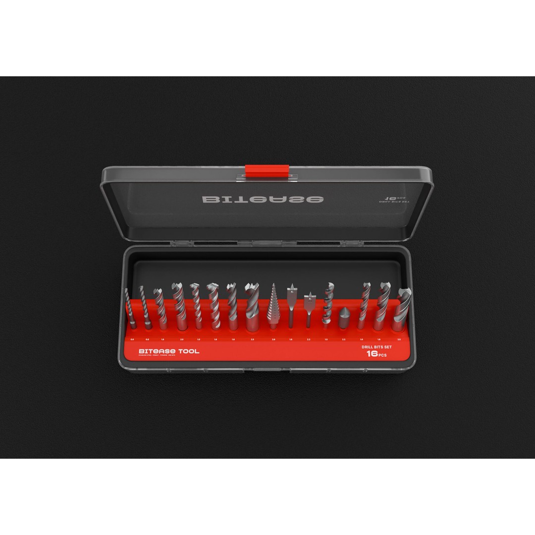 Drill Bits 3D Model – Versatile Set for Wood and Metal, FBX - View 6