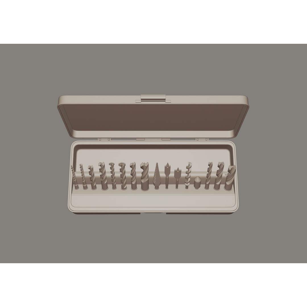 Drill Bits 3D Model – Versatile Set for Wood and Metal, FBX - View 8