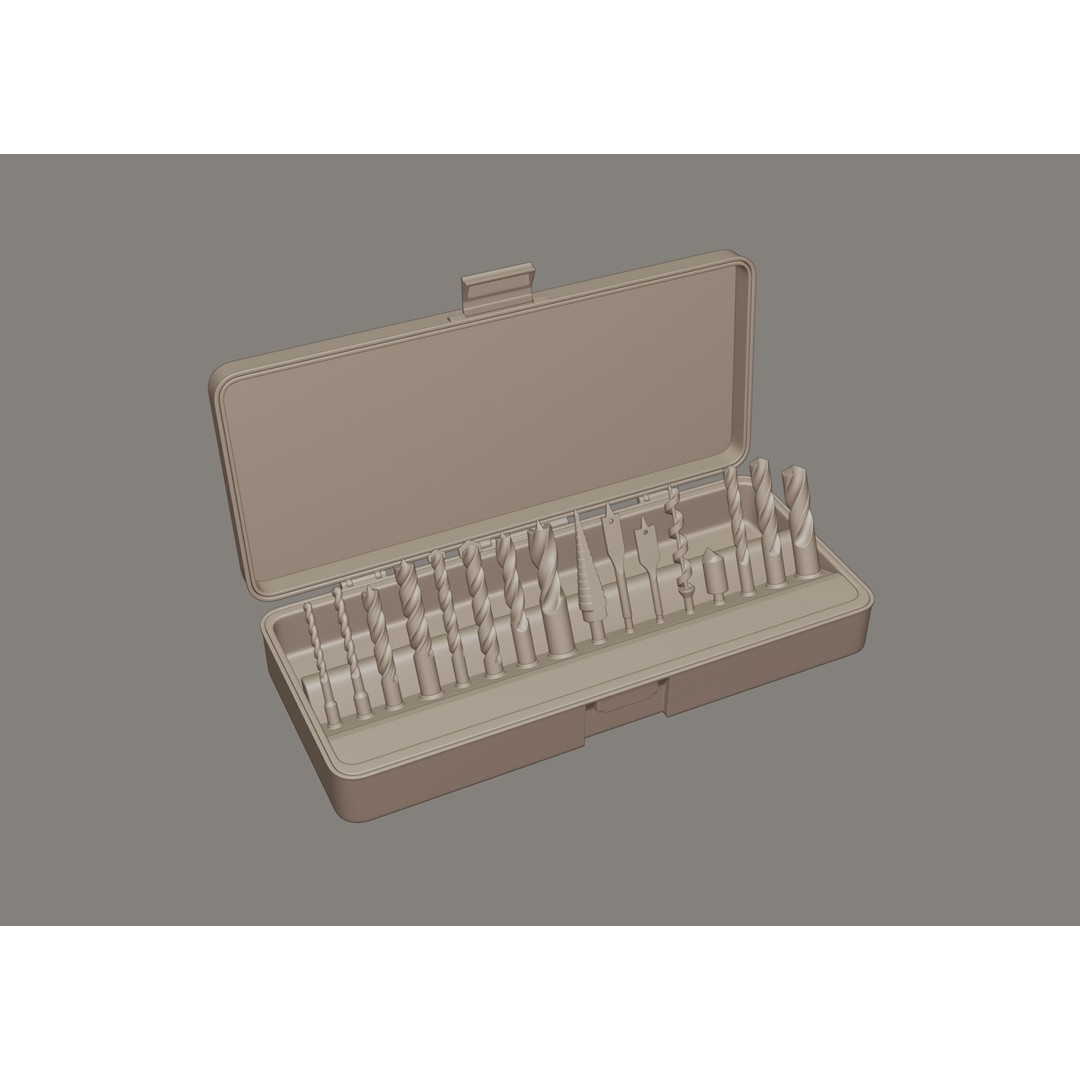 Drill Bits 3D Model – Versatile Set for Wood and Metal, FBX - View 9