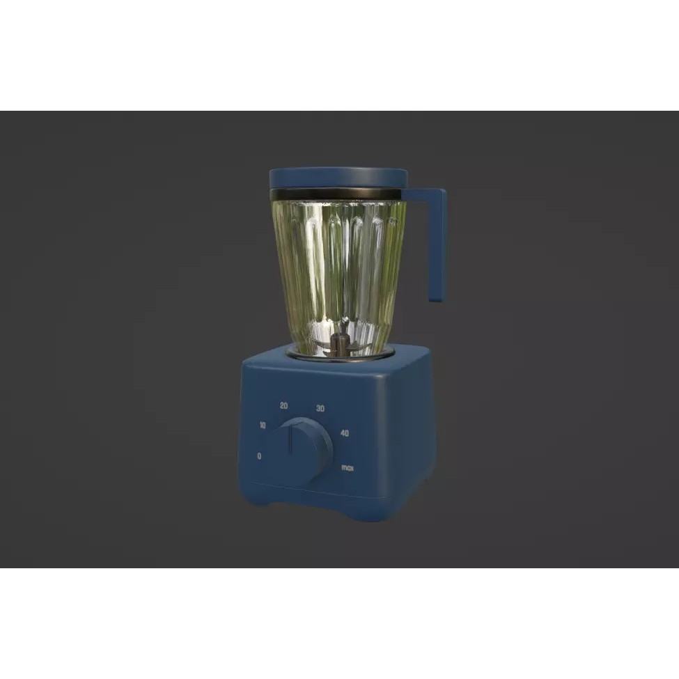Blender 3D Model – Compact Matte Navy Blue Kitchen Blender - View 2